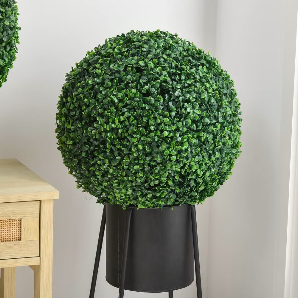 STILVORA Set of 2 Green Artificial Round Boxwood Balls, Diameter: 40 cm – 6