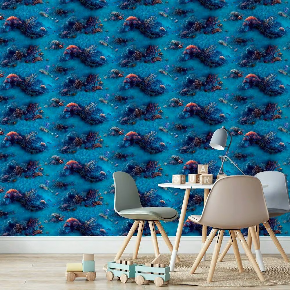 Arthouse Under The Sea Blue Nature and Animal Pattern Wallpaper Roll – 2