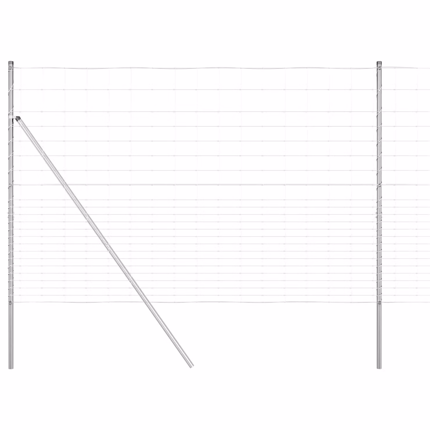 Berkfield Home Field Fence in Silver Galvanised Steel, 1.6 x 25 m – 2