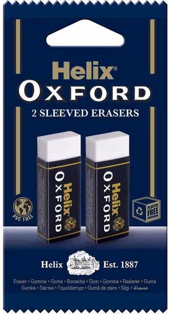 Oxford White Plastic and Rubber Erasers