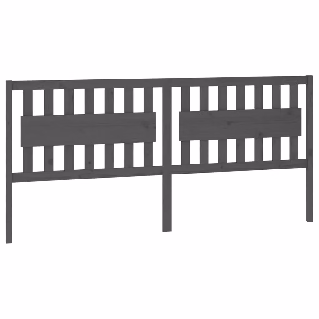 Berkfield Home Grey Rustic Solid Wood Pine Bed Headboard W: 205.5 cm, D: 4 cm, H: 100 cm – 2