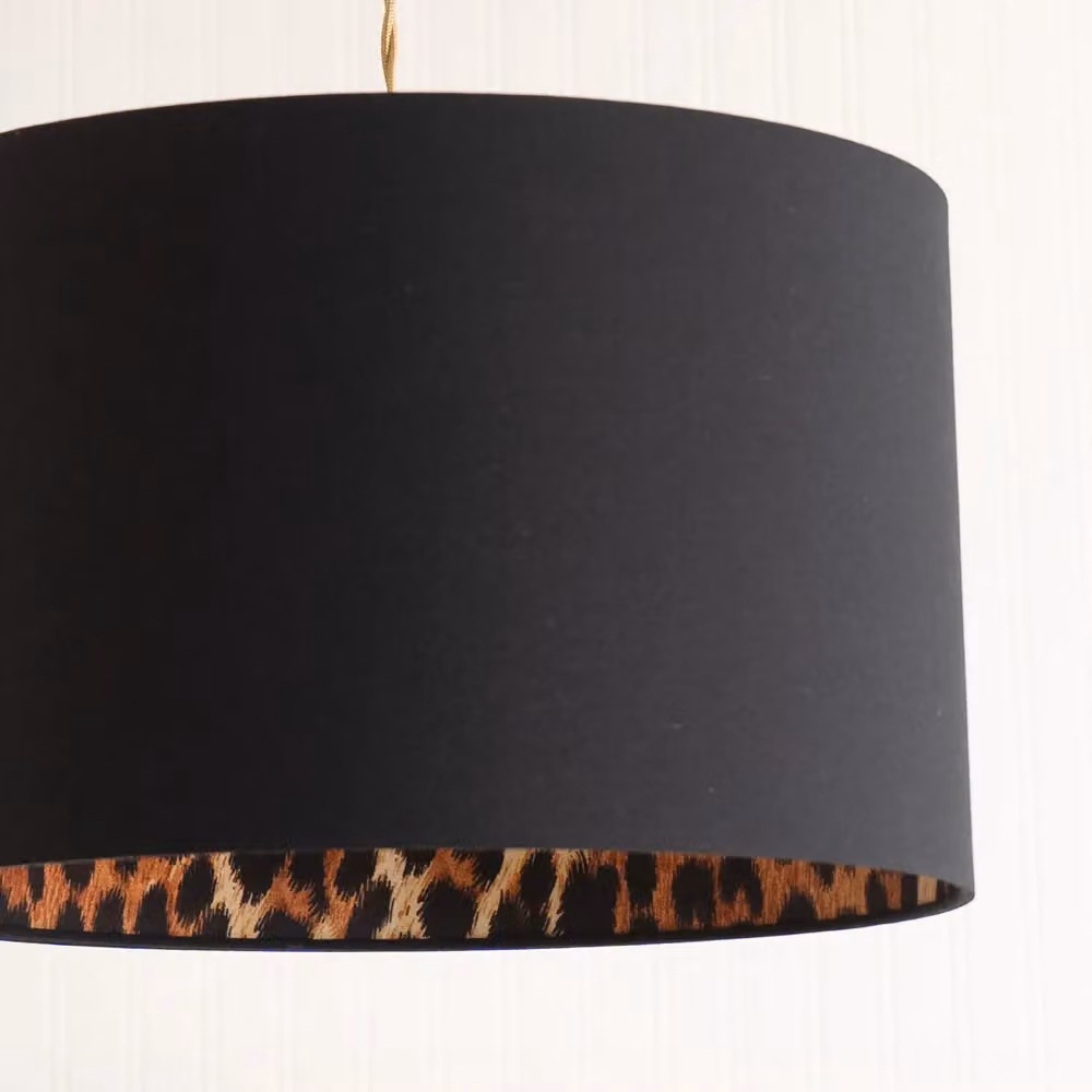 ValueLights Oasis Black Fabric Cylinder Lamp Shade with LED Bulb, Shade Width: 30.5 cm – 2