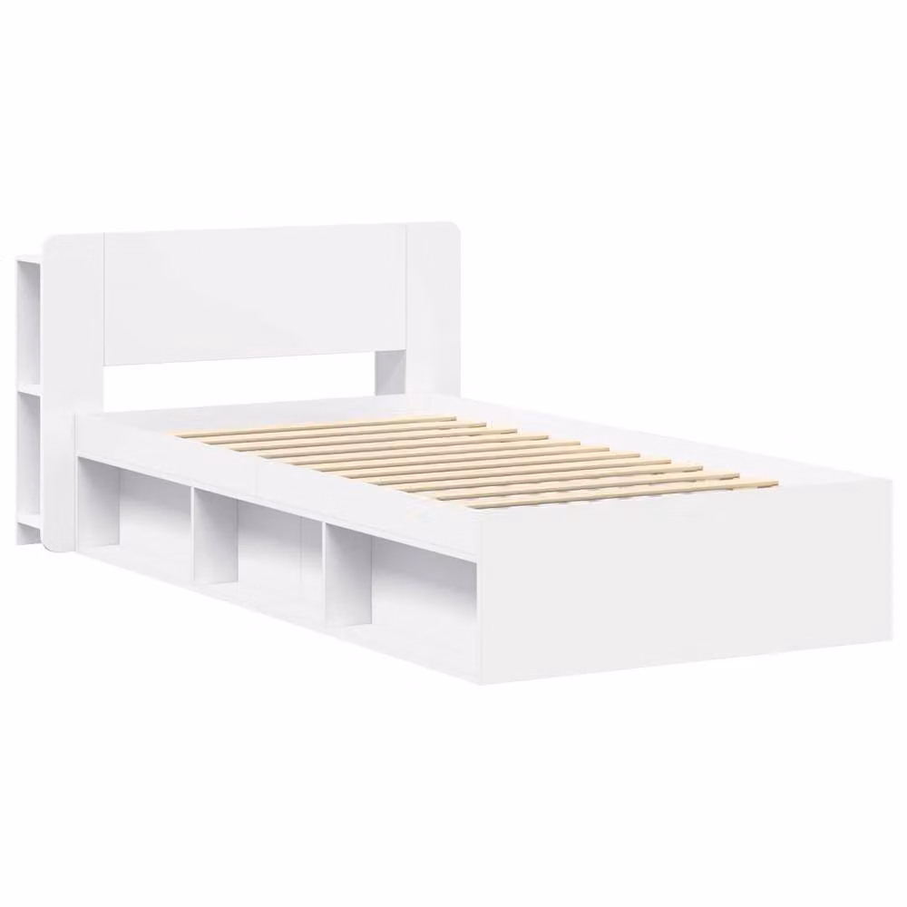 Berkfield Home Modern Bed Frame with Storage Drawers in White, Engineered Wood, W/D/H: 100 x 200 cm – 2