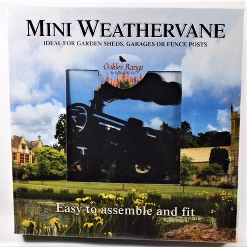 Buttercup Farm Mini Steam Train Weathervane in Black Steel – 3