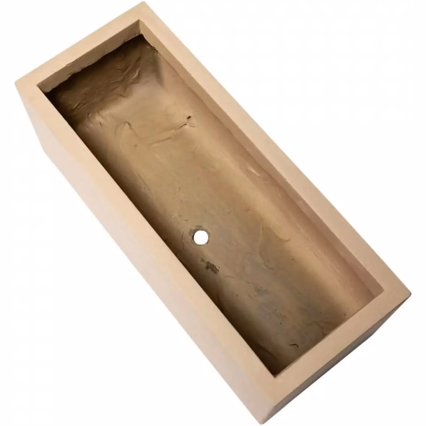 Primrose Fibrecotta Sand Beige Rectangular Trough Planter Stone Effect W: 80 cm, D: 37 cm – 2