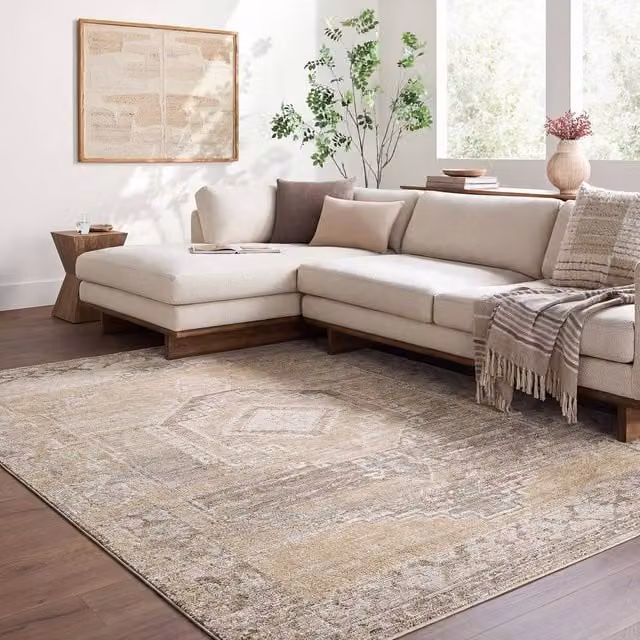 Livabliss Fifth Avenue Vintage Traditional Living Room Rug in Brown, Grey, Green and Beige, W: 155 cm, D: 220 cm – 1