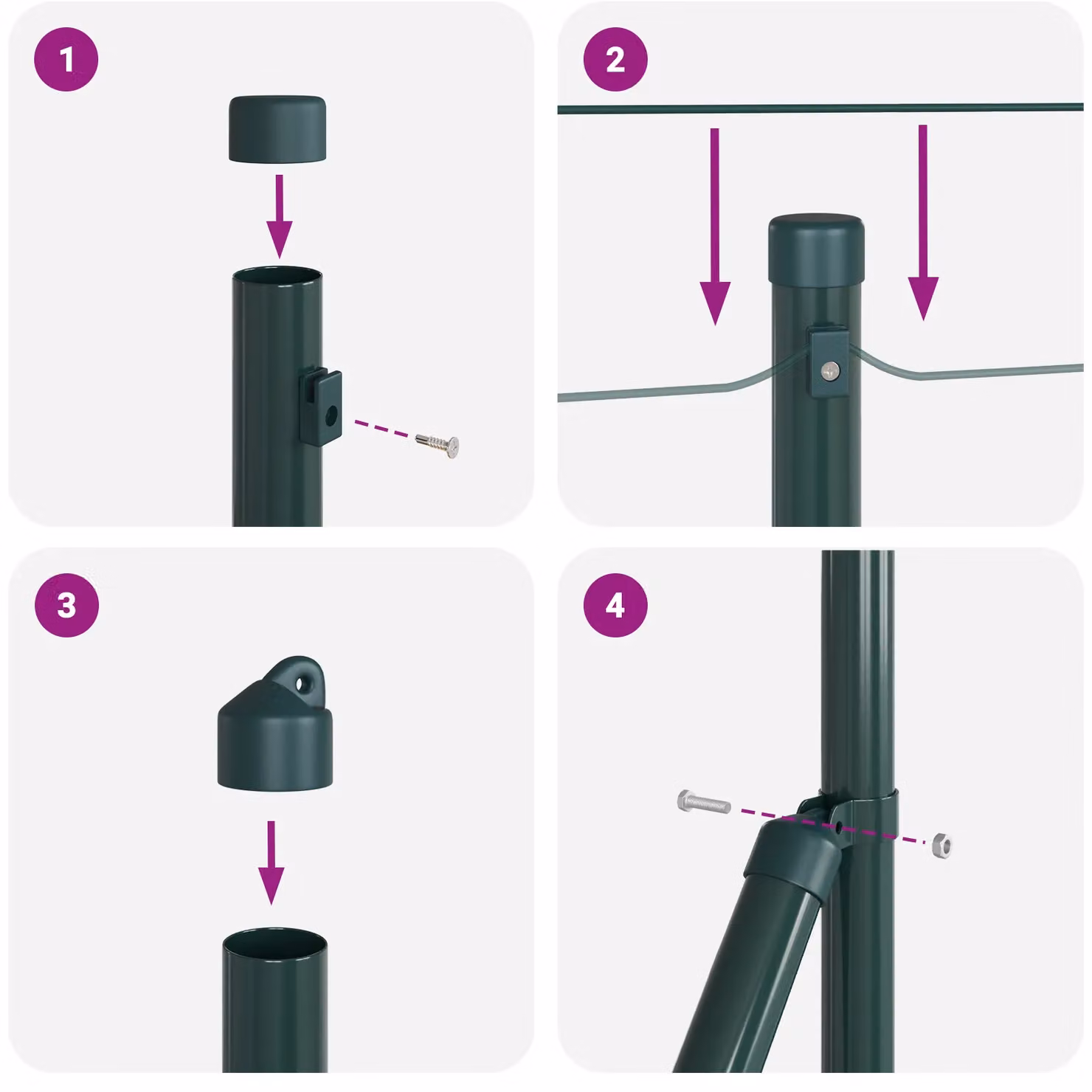 Berkfield Home Green Steel Welded Wire Fence with 13 Flanged Posts, W: 0.4 m, L: 100 m – 6