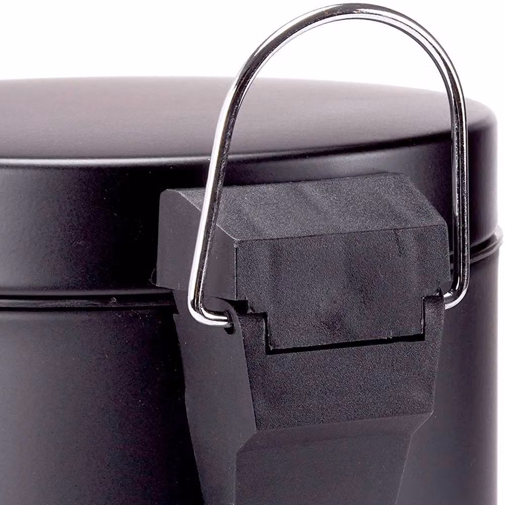 Crystals 3L Black Stainless Steel Pedal Bin for Kitchen and Bathroom – 2