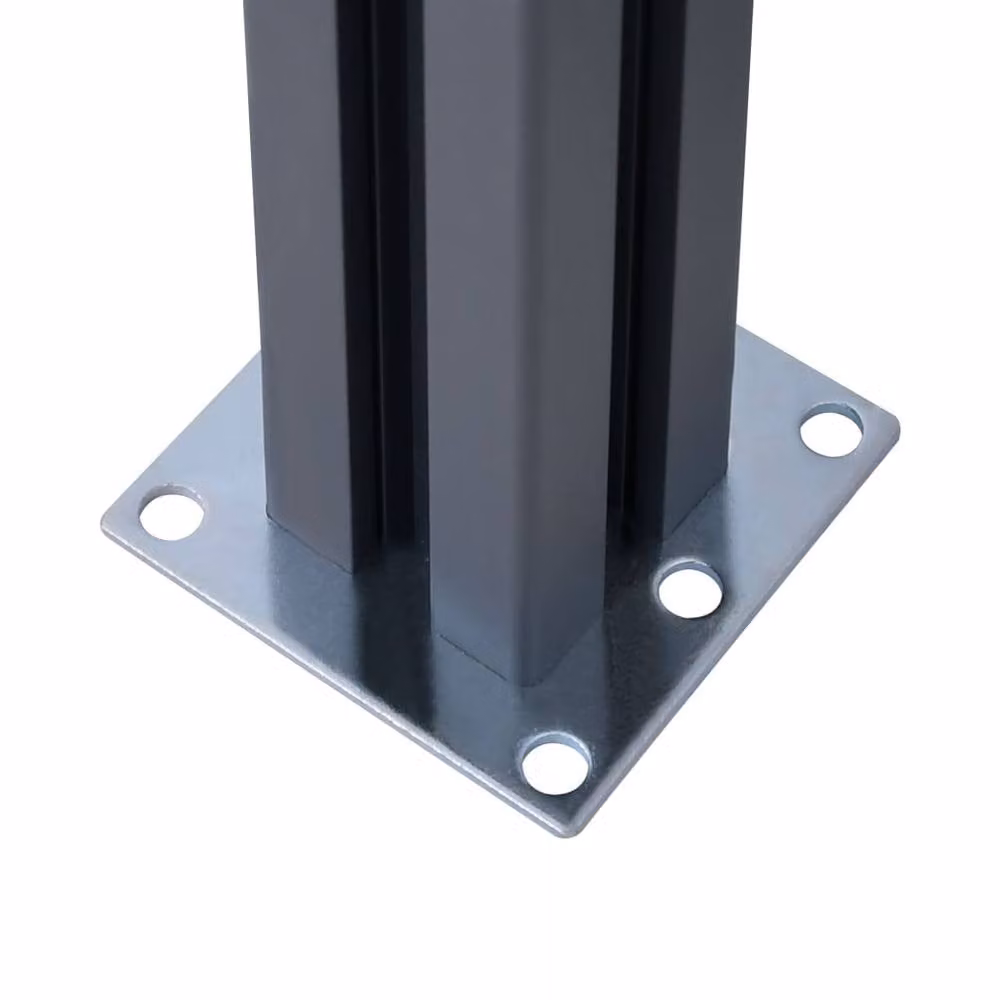 Berkfield Home Rectangular Aluminium Fence Posts, Dark Grey, 2 Pack, Height: 185 cm – 3