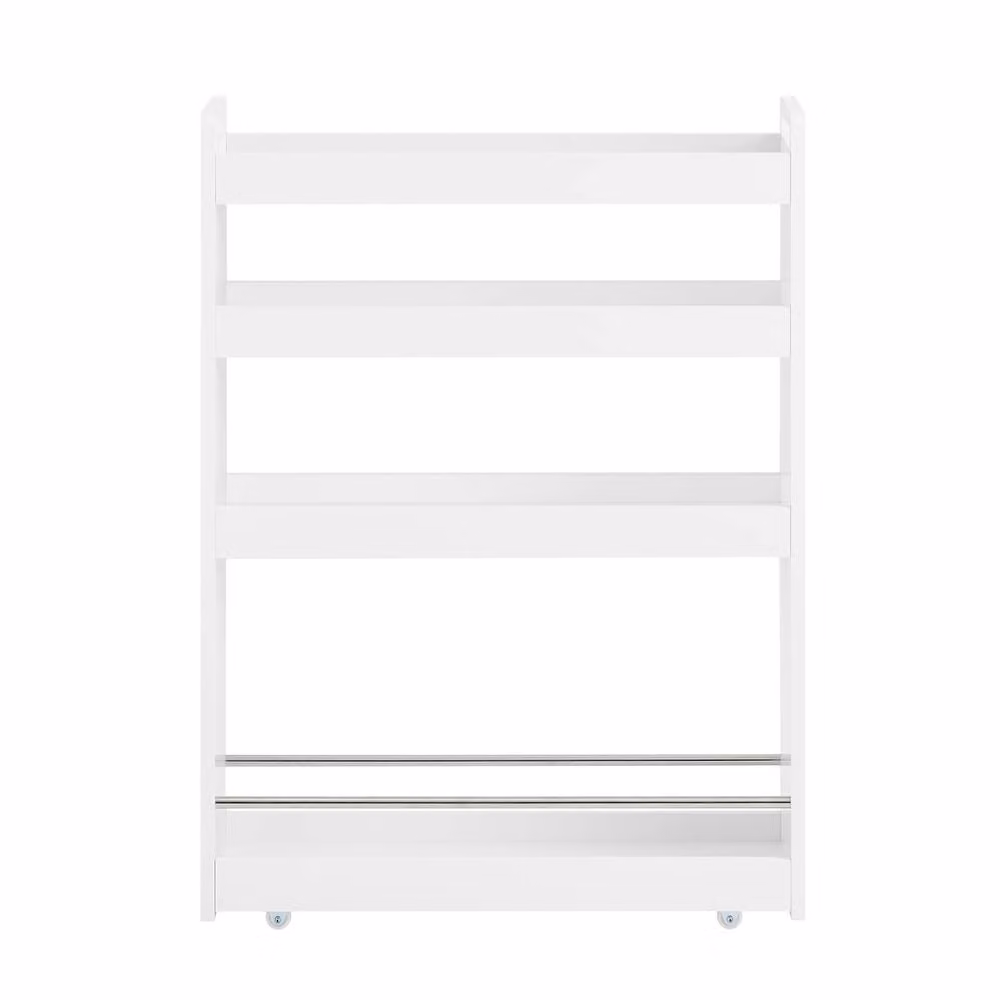 SoBuy Slim Metal Kitchen Trolley with 4 Shelves and Castors in Matt White – 2