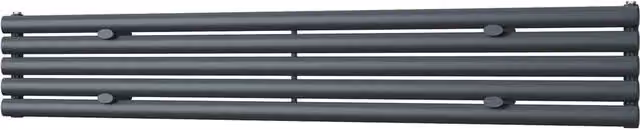 UK Radiators Omeara Axis Anthracite Elliptical Tube Horizontal Designer Radiator, W: 180 cm, H: 29 cm, D: 29 cm – 1