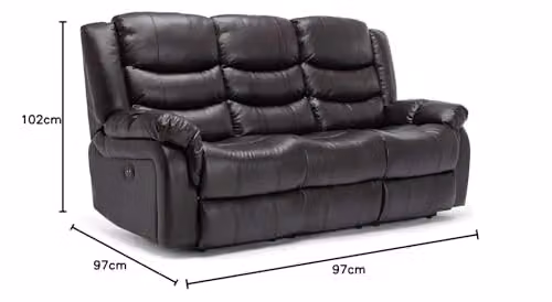 More4Homes Seattle High Back Electric Bonded Leather Recliner 3+2+1 Sofa Set Suite, Brown – 3