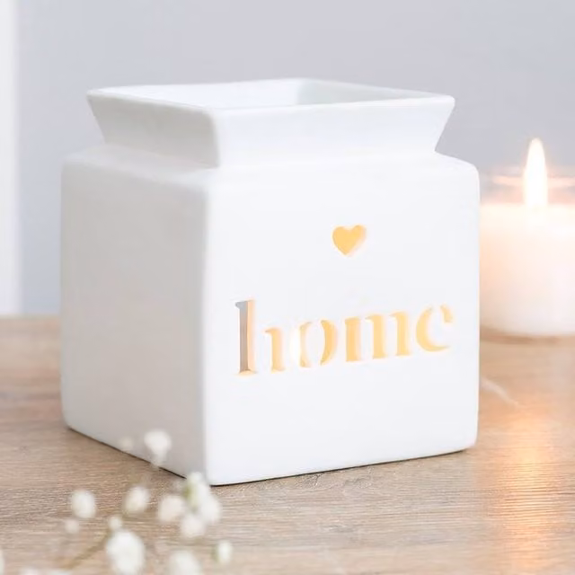 Uniqueful White Ceramic Cut Out Oil Burner for Tealights