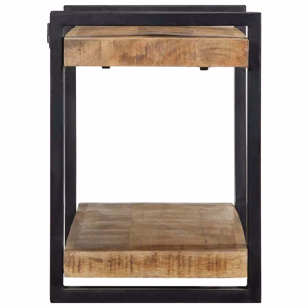 Berkfield Home Wall Mounted Mango Wood Shelf in Brown, W/D/H: 90 x 33 x 45 cm – 3