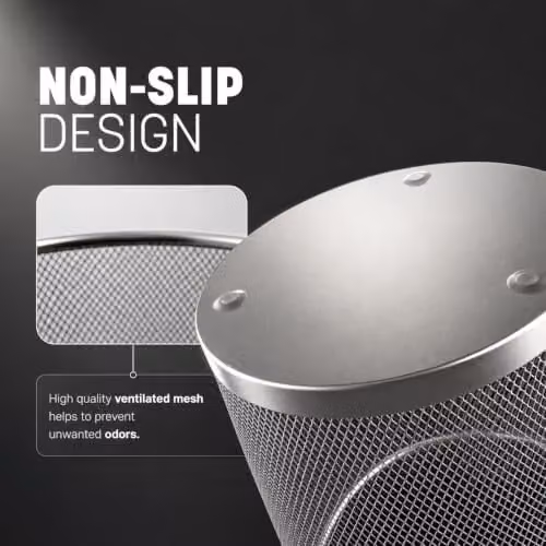 Keplin 2-Pack Round Metal Mesh Waste Paper Bins in Silver – 8