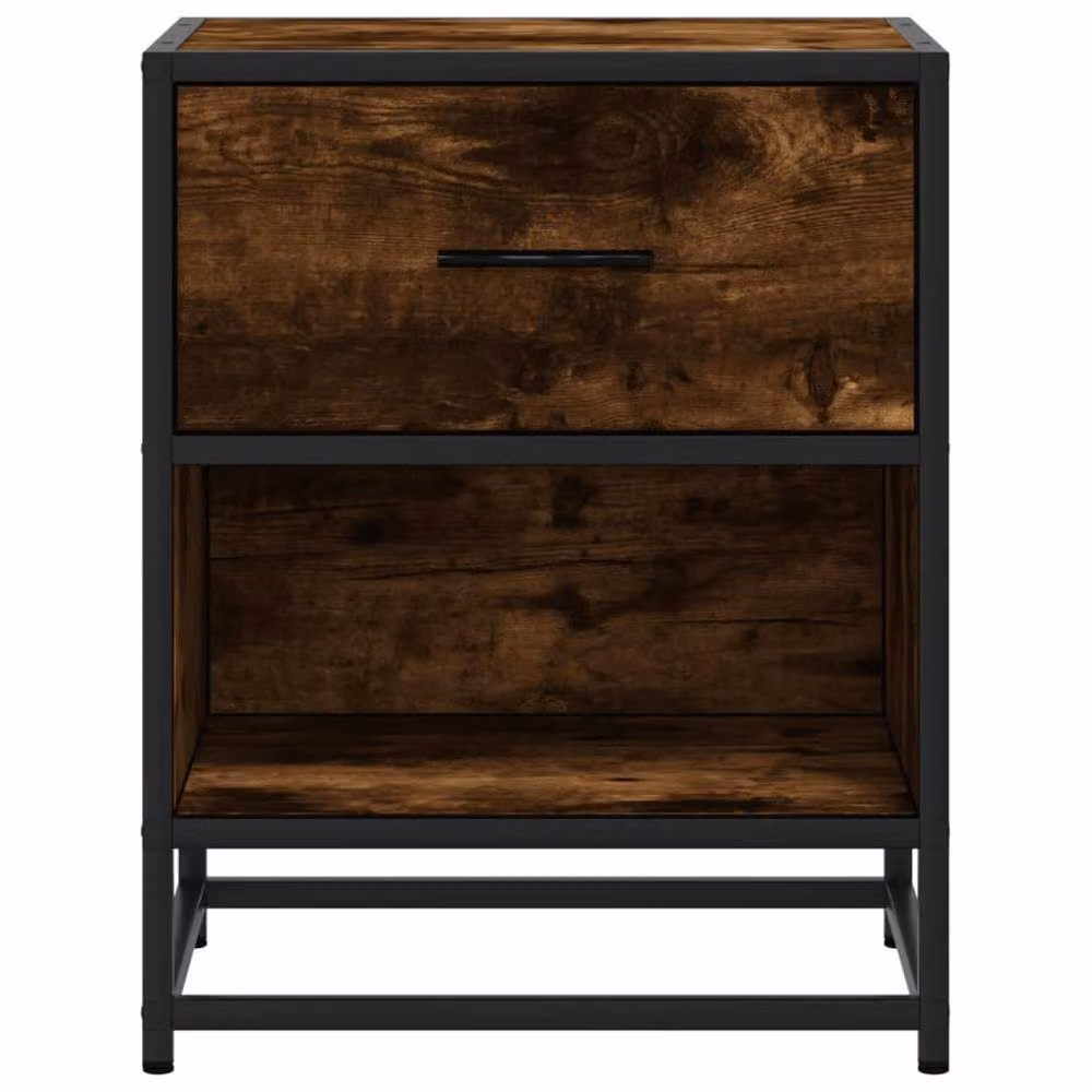 Berkfield Home Set of 2 Bedside Cabinets in Smoked Oak Brown, W/D/H: 40 x 31 x 50 cm – 5