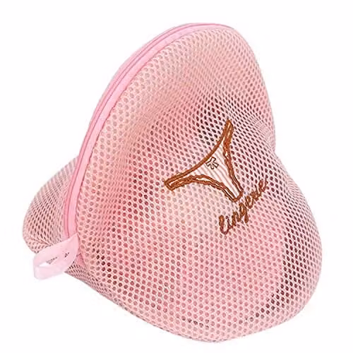 HAVEN Pink Mesh Underwear Wash Bag, Reusable Fabric Laundry Net for Bras, Lingerie and Hosiery