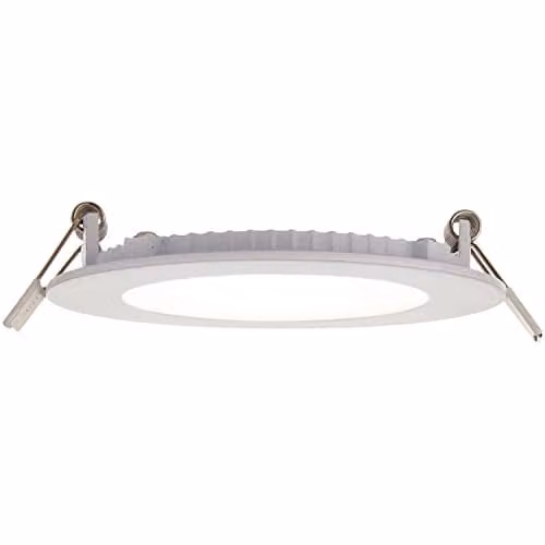 Loops Ultra Slim Recessed Ceiling Downlight, 6W Cool White LED, White Aluminium, IP44 Rated, Dimmable