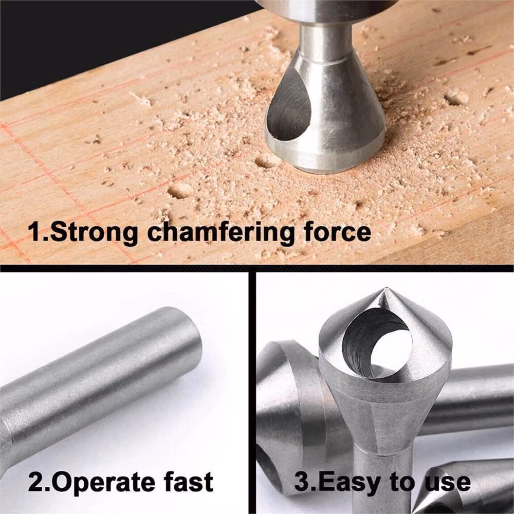 Nordara 4-Piece Ti Deburring Countersink Twist Drill Bit Set in Silver – 4