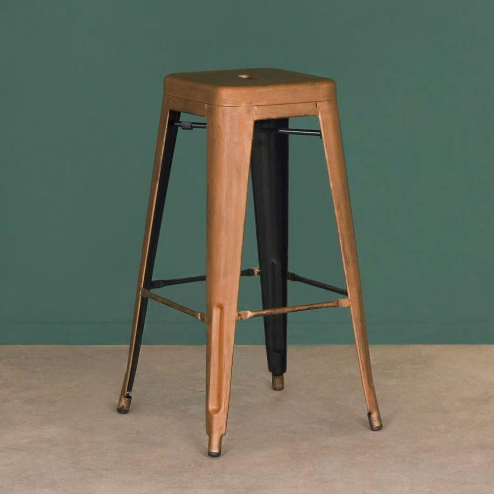 FORGEVIO Industrial Metal Bar Stool, Copper and Bronze, Height: 65.5 cm – 2