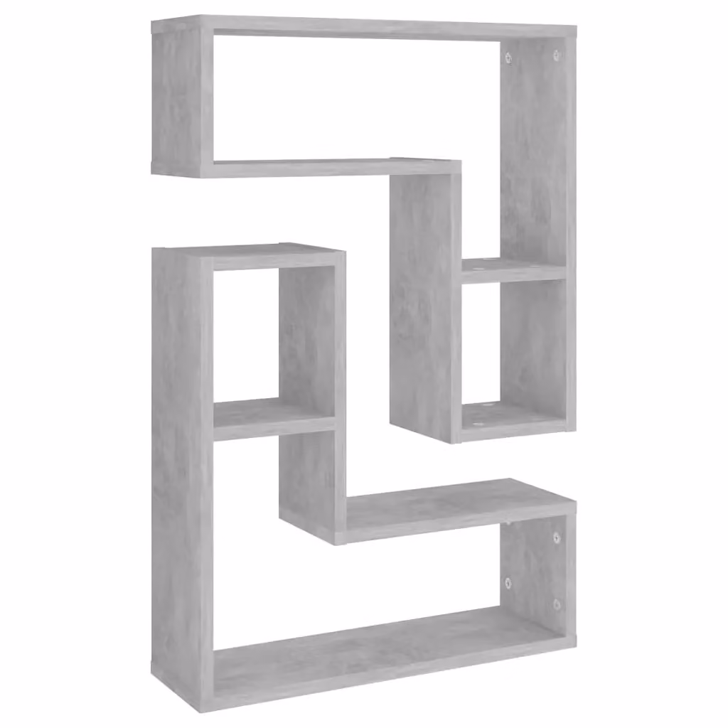 Berkfield Home Wall Mounted Cube Shelves, 2 Pack, Concrete Grey, W/D/H: 50 x 15 x 50 cm – 2