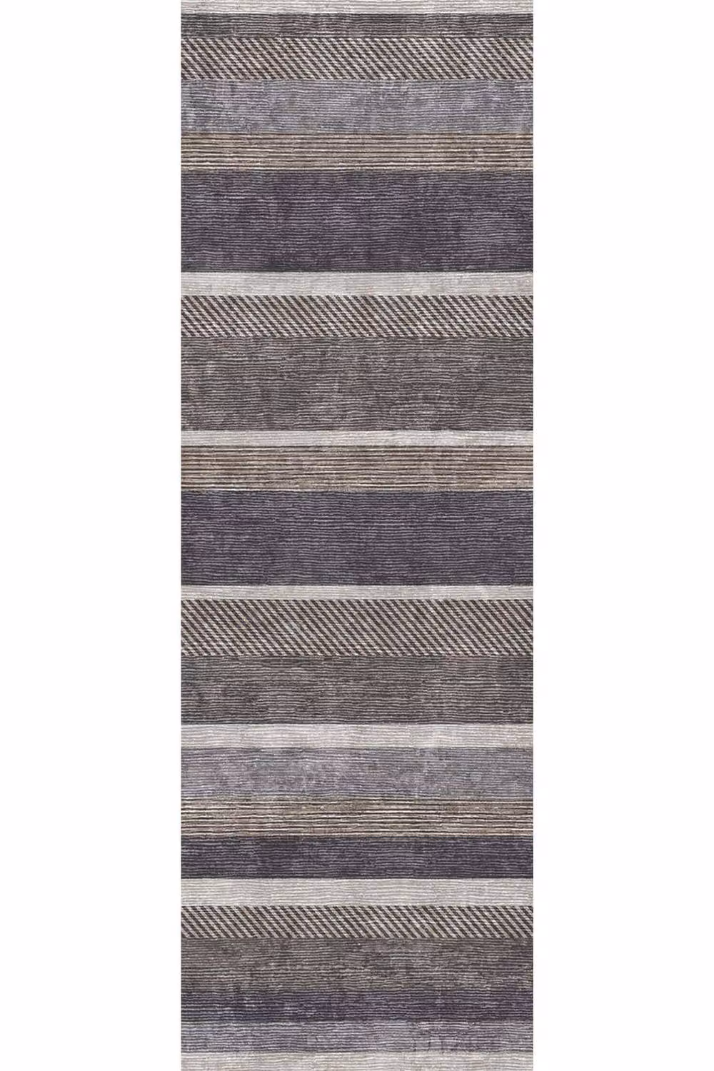 THE RUGS Nasrih Washable Persian Classic Grey Polyester Runner Rug, W: 60 cm, L: 180 cm – 2