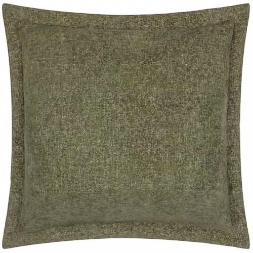 Riva Home Green Chenille and Velvet Square Cushion, W/D/H: 50 x 50 x 50 cm