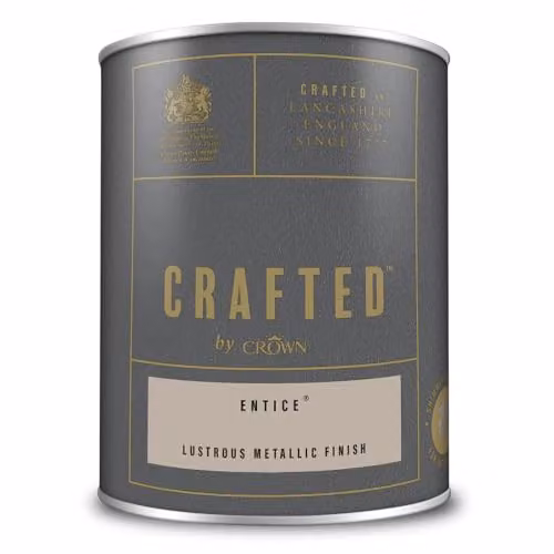 Crown Crafted Entice Gold Metallic Emulsion Paint for Walls and Wood 1.25L – 5
