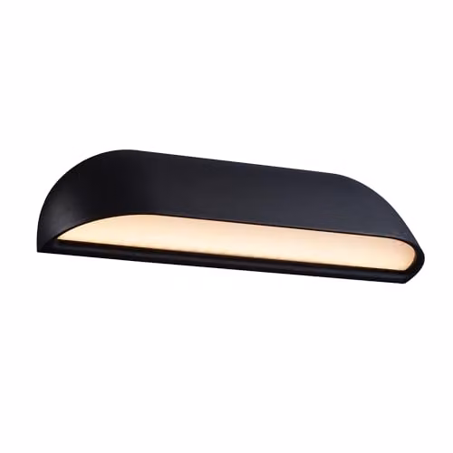 Nordlux Front Black Metal Rectangular Outdoor LED Wall Light with Warm White 3000k Downlight, IP44 Rated – 1