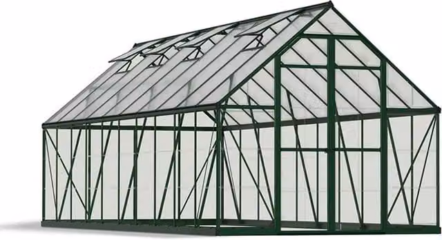 Palram Greenhouse Balance Polycarbonate in Green, W244 x D607 x H229 cm