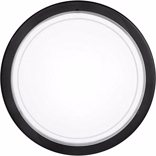 Loops Modern Round Wall and Ceiling Light in Black with White and Transparent Glass Shade, E27 Bulb Compatible – 1