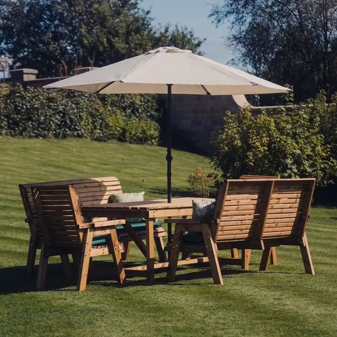 Churnet Valley Garden Furniture Ltd Valley 2X2B 2X3B Garden Furniture Set with Cushions in Brown – 3