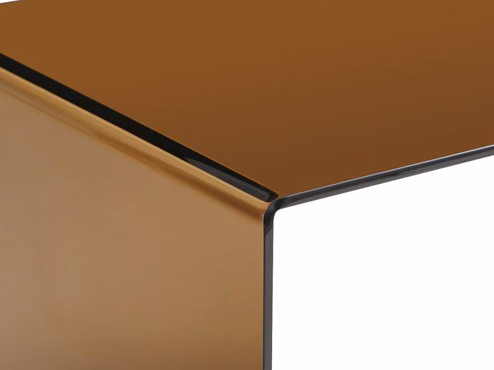 Vente-unique Modern Writing Desk with Brown Transparent Toughened Glass Top, W: 120 cm, D: 75 cm, H: 70 cm – 4