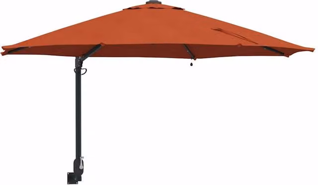 Berkfield Home Wall-mounted Garden Parasol with LEDs in Orange, Height: 248 cm – 1