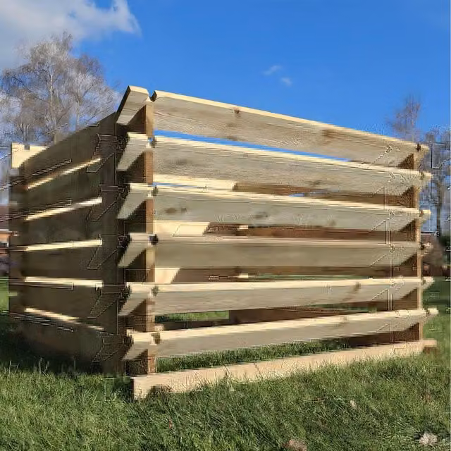 Easy Fill Woven Wood Compost Bin in Brown, Height: 92 cm