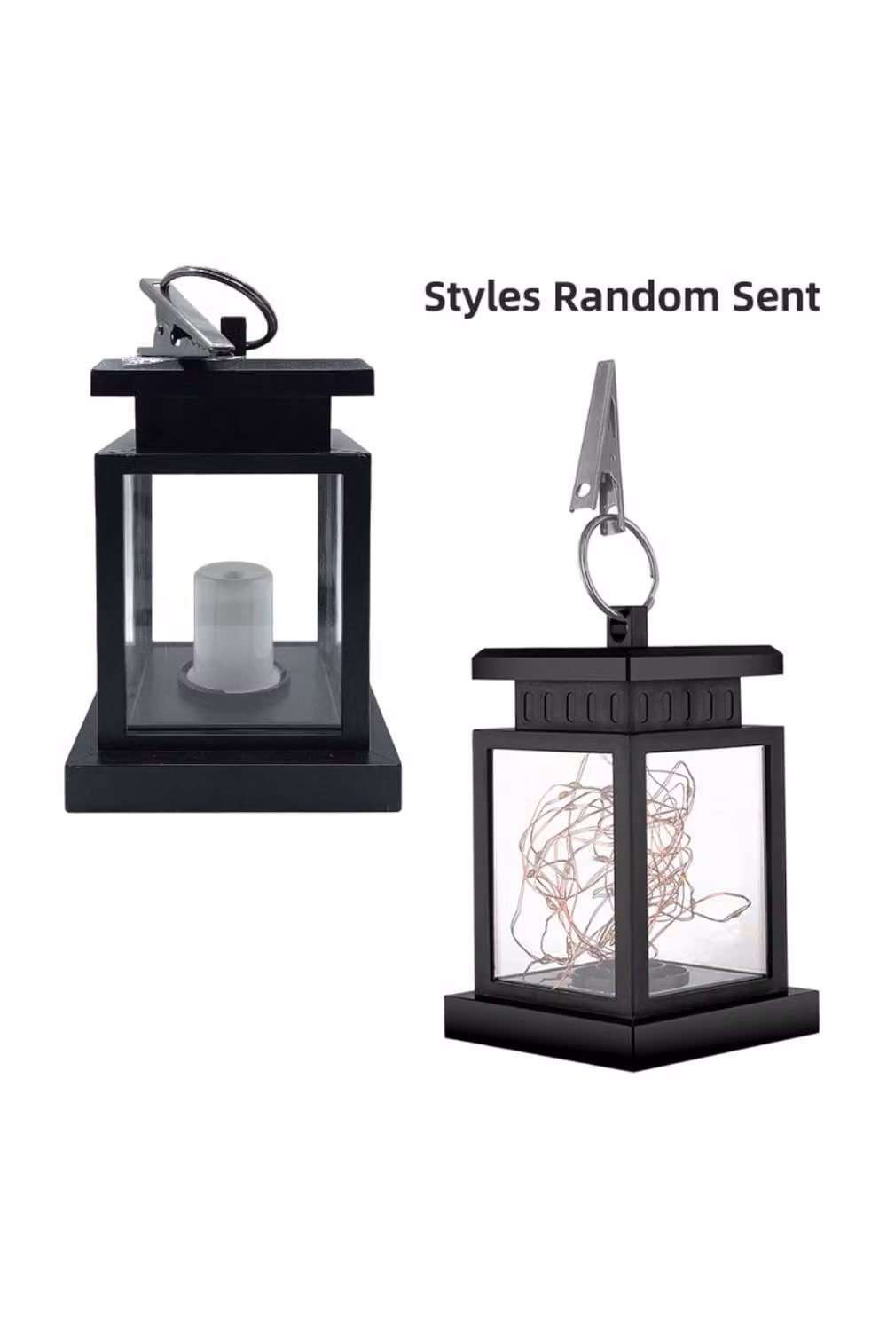 KDMD Solar Peg Clip Lantern Fairy Lights in Black with Warm White LED and Dusk Sensor for Outdoor Garden Decoration – 2