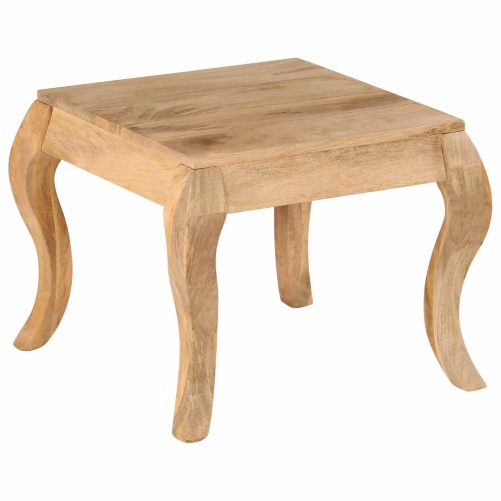 Berkfield Home Beautiful End Table in Light Brown Solid Mango Wood W/D/H: 45 x 45 x 40 cm – 2