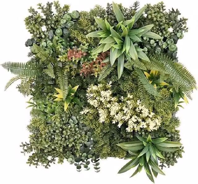 Nordara 3-Piece Green Artificial Plant Wall Hedge Decor Panels Set, W/H: 50 x 50 cm – 1