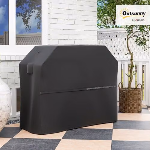 Outsunny Black Polyester BBQ Cover for Rectangular Gas Grills, W/D/H: 147 x 61 x 122 cm – 2