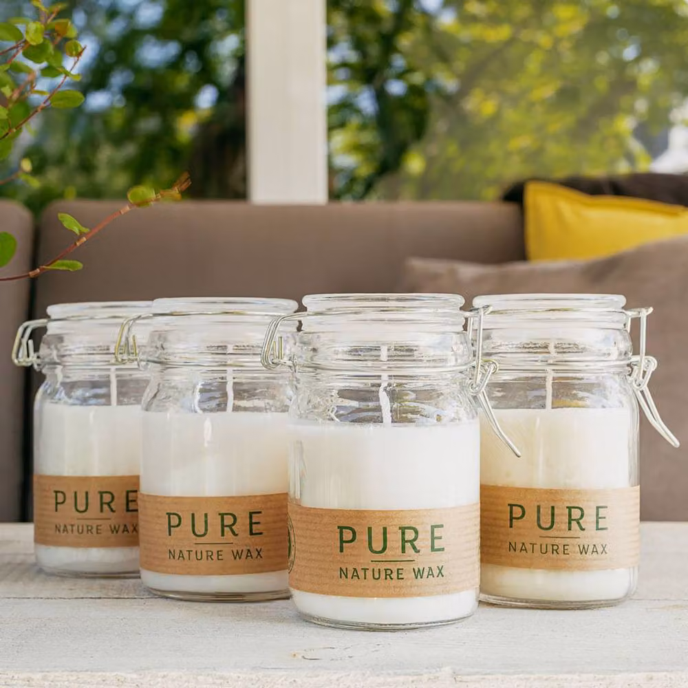 Serenityy Pure Olive Wax Jar Candle, White, H 12 cm x W 7 cm x D 12 cm – 2