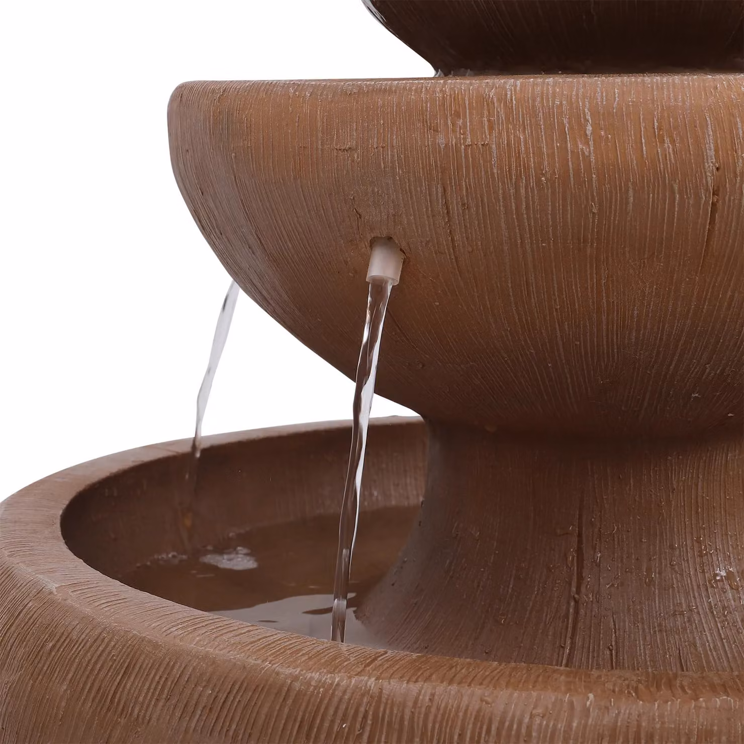 Living and Home Electric Cascade Garden Fountain with LED Light, Brown, H 70 cm x W 52 cm x D 52 cm – 4