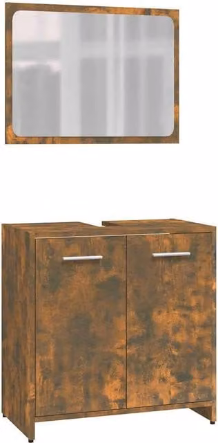 Berkfield Home Modern Smoked Oak Bathroom Vanity Unit in Brown
