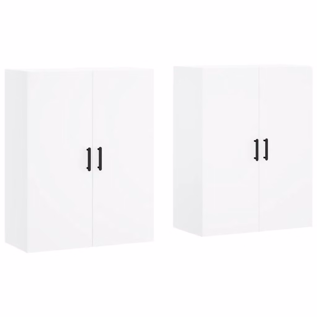 Berkfield Home Set of 2 White Wall Mounted Cabinets W/D/H: 69.5 x 34 x 90 cm