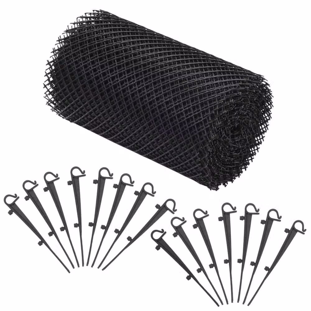 Berkfield Home 4 Piece Gutter Mesh with Clips in Black and Multicolour – 2