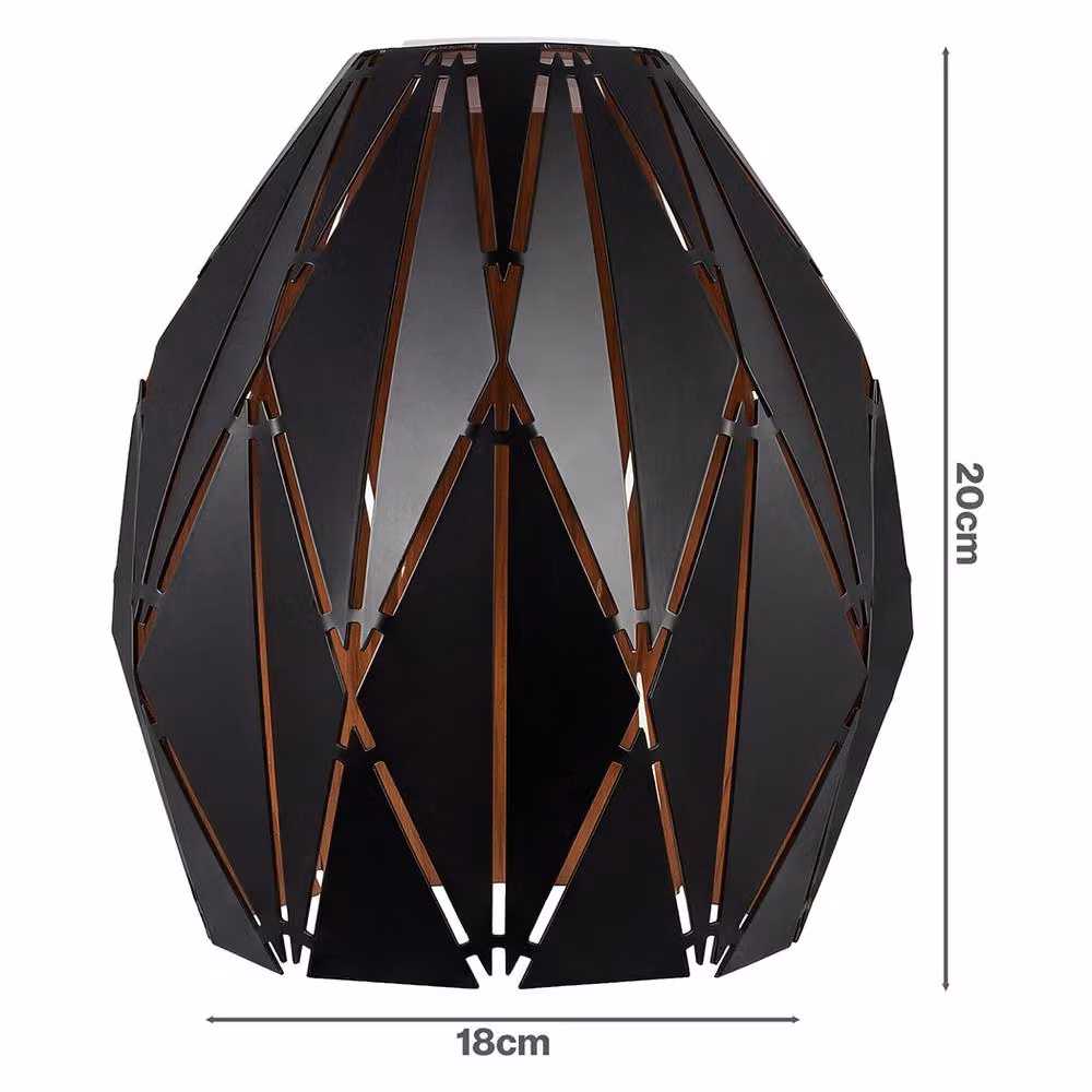 Emitto Geometric Metal Pendant Ceiling Light Shade in Black and Gold/Brass – 4
