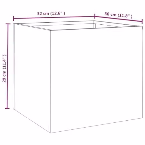 vidaXL Brown Steel Planter Tub W/D/H: 32 x 30 x 29 cm – 3