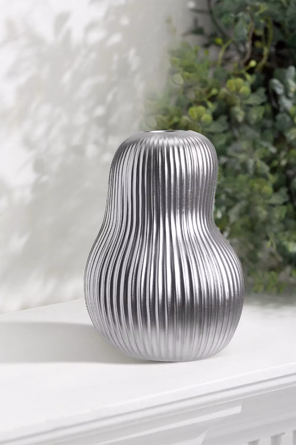 Livingandhome Modern Silver Ceramic Double Gourd Vase Decorative Tabletop Ornament – 2