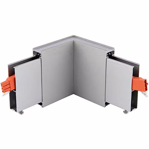 Loops 90 Degree Corner Connector for Slim Commercial Suspension Lighting, 3W Cool White LED Module, Anodised Silver Aluminium