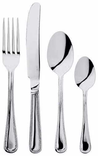 Judge Bead 24-Piece Stainless Steel Cutlery Set in Silver, Service for 6 – 1