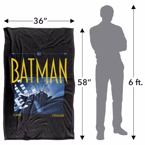 Warner Bros. Batman Caped Crusader Shadow Block Super Soft Fleece Throw Blanket, Multicolour, W: 91.44 cm x D: 147 cm – 4